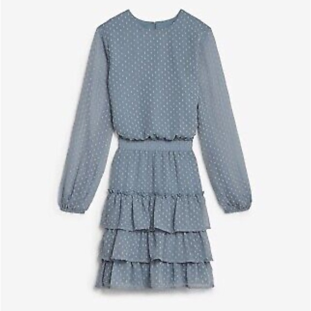 Express Blue Tiered Dress